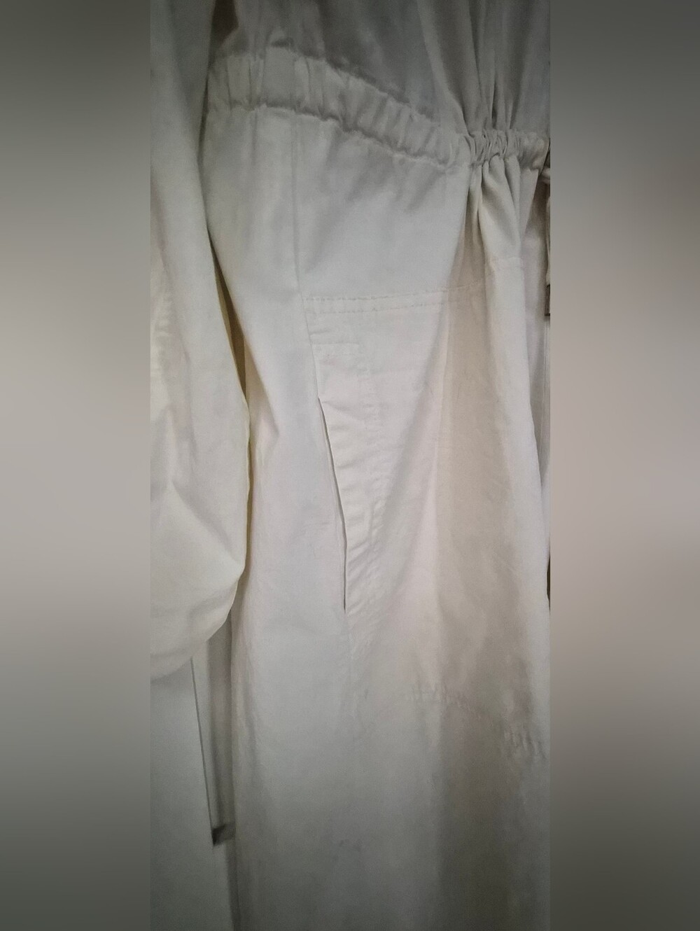 ME+EM Ivory Utility Midi Dress Drawstring Waist Zip Front UK 16 - Picture 3 of 5